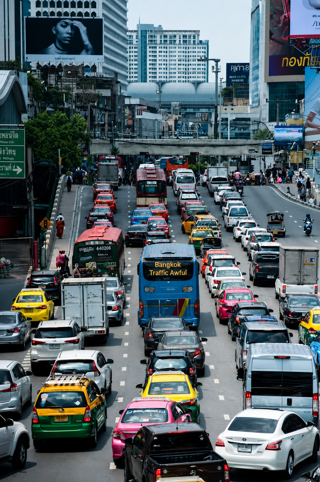 Bangkok school commute traffic